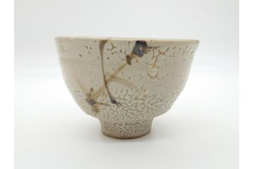 人間国宝　濱田庄司(浜田庄司)　益子焼　4.6寸　約14cm　鐵絵茶碗(共箱付き、鉄絵、抹茶碗、四寸六分、和食器、作家物)(R-062279)