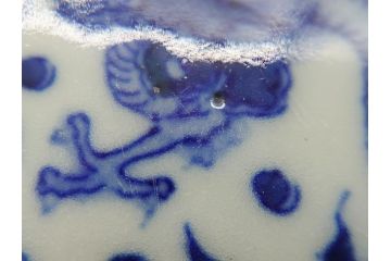 江戸期　古伊万里　染付　龍寿紋　3.1寸皿　約9.5cm　吉祥を招くおめでたい絵付けの菊皿5客セット(小皿、なます皿、菊花形、壽字文、三寸一分、和食器、和皿)(R-062282)