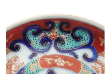明治期　伊万里焼　色絵　金彩　花文　3.8寸皿　約11.5cm　色彩豊かで食卓に華やぎをもたらす小皿3客セット(三寸八分、赤絵、和食器、和皿)(R-062283)