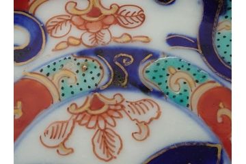 明治期　伊万里焼　色絵　金彩　花文　3.8寸皿　約11.5cm　色彩豊かで食卓に華やぎをもたらす小皿3客セット(三寸八分、赤絵、和食器、和皿)(R-062283)