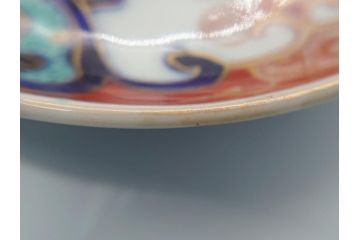 明治期　伊万里焼　色絵　金彩　花文　3.8寸皿　約11.5cm　色彩豊かで食卓に華やぎをもたらす小皿3客セット(三寸八分、赤絵、和食器、和皿)(R-062283)
