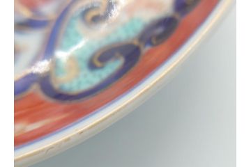 明治期　伊万里焼　色絵　金彩　花文　3.8寸皿　約11.5cm　色彩豊かで食卓に華やぎをもたらす小皿3客セット(三寸八分、赤絵、和食器、和皿)(R-062284)