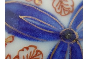 明治期　伊万里焼　色絵　金彩　花文　3.8寸皿　約11.5cm　色彩豊かで食卓に華やぎをもたらす小皿3客セット(三寸八分、赤絵、和食器、和皿)(R-062284)