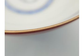 希少　明治期　伊万里焼　金彩　色絵　染付　金魚図　食卓を華やかに演出する蓋付き茶碗3客セット(和食器)(R-062285)