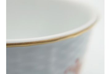 希少　ヘレンド　ハンガリー　HEREND HVNGARY　アポニー　オレンジ　テーブルウェアとしてもインテリアとしても使用できる愛らしいデザインのプレート&シュガーポットセット(HUNGARY、ボンボン入れ、蓋物、小物入れ、皿、バラ、薔薇、西洋陶磁器)(R-062286)