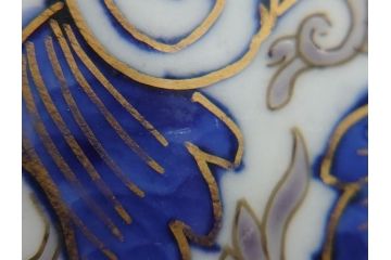 幕末〜明治期　富長貴春(富貴長春)　伊万里　色絵　金彩　5寸皿　約15cm　煌びやかで豪華な絵付けの深皿3客セット(和食器、和皿、変形皿、五寸)(R-062287)
