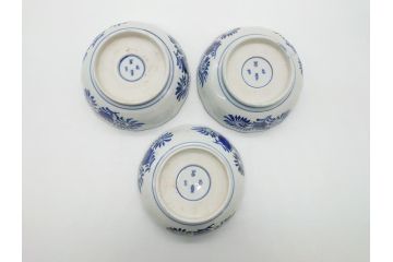 幕末〜明治期　富長貴春(富貴長春)　伊万里　色絵　金彩　5寸皿　約15cm　煌びやかで豪華な絵付けの深皿3客セット(和食器、和皿、変形皿、五寸)(R-062288)