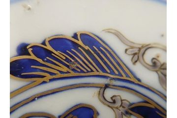幕末〜明治期　富長貴春(富貴長春)　伊万里　色絵　金彩　5寸皿　約15cm　煌びやかで豪華な絵付けの深皿3客セット(和食器、和皿、変形皿、五寸)(R-062288)