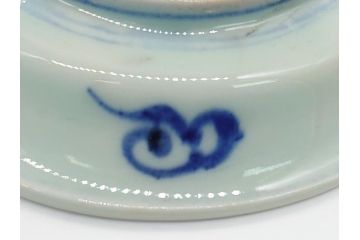 江戸期　古伊万里　染付　鶴文　4.1寸皿　約12.5cm　清楚な絵付けで食卓に馴染みやすい小皿5客セット(四寸一分、和食器、和皿)(R-062291)