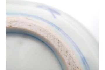 江戸期　古伊万里　染付　鶴文　4.1寸皿　約12.5cm　清楚な絵付けで食卓に馴染みやすい小皿5客セット(四寸一分、和食器、和皿)(R-062291)