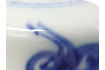 江戸期　古伊万里　染付　鶴文　4.3寸皿　約13cm　清楚な絵付けで食卓に馴染みやすい小皿5客セット(四寸三分、和食器、和皿)(R-062292)
