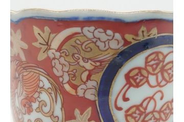 明治期　伊万里焼　色絵　多種多様な絵付けが目を引く湯呑み2客セット(蕎麦猪口、松竹、紅葉、龍、鳳凰、和食器)(R-062294)