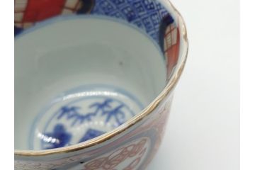 明治期　伊万里焼　色絵　多種多様な絵付けが目を引く湯呑み2客セット(蕎麦猪口、松竹、紅葉、龍、鳳凰、和食器)(R-062294)