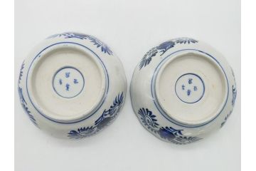 幕末〜明治期　富長貴春(富貴長春)　伊万里　色絵　金彩　5寸皿　約15cm　煌びやかで豪華な絵付けの深皿2客セット(和食器、和皿、変形皿、五寸)(R-062297)
