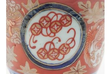 明治期　伊万里焼　色絵　多種多様な絵付けが目を引く湯呑み5客セット(蕎麦猪口、松竹、紅葉、龍、鳳凰、和食器)(R-062301)