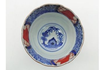明治期　伊万里焼　色絵　多種多様な絵付けが目を引く湯呑み5客セット(蕎麦猪口、松竹、紅葉、龍、鳳凰、和食器)(R-062301)