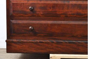 中古　九州民芸家具　美しい木目とシックな色合いが魅力のチェスト(衣装箪笥、引き出し、整理箪笥、洋服タンス、和たんす)(R-062311)