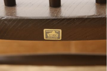 イギリスビンテージ　ERCOL(アーコール)　洗練されたデザインが魅力的!!木の温もり溢れるロッキングチェア(板座チェア、アームチェア、揺り椅子、イス、ヴィンテージ)(R-062322)