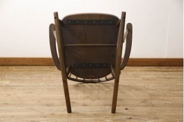 イギリスビンテージ　ERCOL(アーコール)　洗練されたデザインが魅力的!!木の温もり溢れるロッキングチェア(板座チェア、アームチェア、揺り椅子、イス、ヴィンテージ)(R-062322)