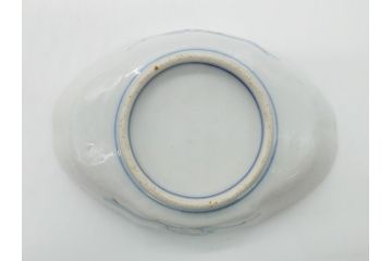幕末〜明治期　伊万里　色絵　錦手　鶴松　2.5寸皿　約7.5cm　鮮やかな色彩と上品なフォルムが食卓のアクセントとなる変形皿7客セット(深皿、和食器、和皿、二寸五分)(R-062331)