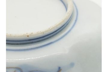 幕末〜明治期　伊万里　色絵　錦手　鶴松　2.5寸皿　約7.5cm　鮮やかな色彩と上品なフォルムが食卓のアクセントとなる変形皿7客セット(深皿、和食器、和皿、二寸五分)(R-062331)