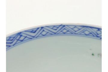 上手物　幕末〜明治期　成化年製　伊万里焼　色絵　金襴手　染付　金彩　花蝶図　鶴　4.4寸　約13cm　色彩豊かな絵付けで食卓が明るくなる蓋付き茶碗3客セット(和食器、和皿、四寸四分)(R-062332)