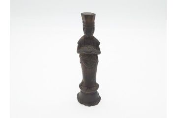 年代物　明治期　金工　明珍宗義銘(田中宗義)　明治工芸　古銅置物(仏像、置き物)(R-062344)
