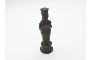 年代物　明治期　金工　明珍宗義銘(田中宗義)　明治工芸　古銅置物(仏像、置き物)(R-062344)