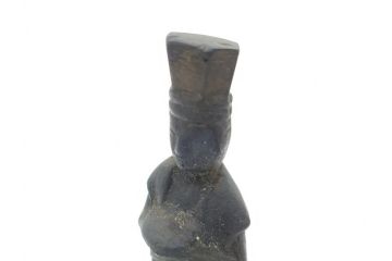 年代物　明治期　金工　明珍宗義銘(田中宗義)　明治工芸　古銅置物(仏像、置き物)(R-062344)