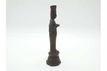 年代物　明治期　金工　明珍宗義銘(田中宗義)　明治工芸　古銅置物(仏像、置き物)(R-062344)