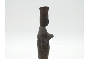 年代物　明治期　金工　明珍宗義銘(田中宗義)　明治工芸　古銅置物(仏像、置き物)(R-062344)