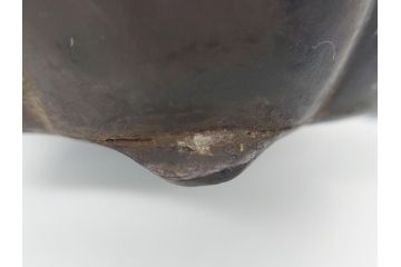 時代物　明治期　龍文堂　古銅　鳳凰文　珍獣口　使い込むほどに深みが増す水滴(書道具、箱無し)(R-062345)