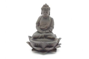 江戸〜明治期　時代物　古銅　坐像(釈迦如来?、阿弥陀如来?、仏教美術)(R-062346)