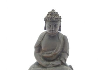 江戸〜明治期　時代物　古銅　坐像(釈迦如来?、阿弥陀如来?、仏教美術)(R-062346)