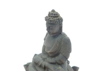 江戸〜明治期　時代物　古銅　坐像(釈迦如来?、阿弥陀如来?、仏教美術)(R-062346)
