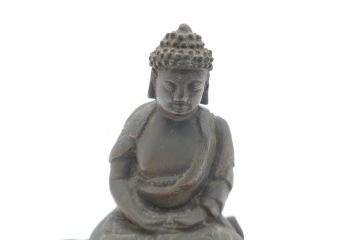 江戸〜明治期　時代物　古銅　坐像(釈迦如来?、阿弥陀如来?、仏教美術)(R-062346)