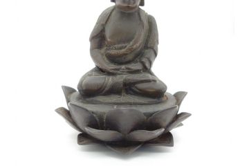 江戸〜明治期　時代物　古銅　坐像(釈迦如来?、阿弥陀如来?、仏教美術)(R-062346)