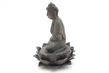 江戸〜明治期　時代物　古銅　坐像(釈迦如来?、阿弥陀如来?、仏教美術)(R-062346)
