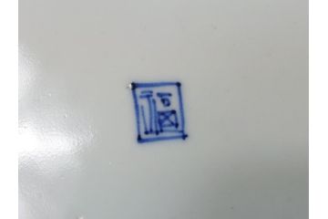 江戸期　古伊万里　色絵　角福　青海波文　8.6寸皿　約26cm　鮮やかな色彩と奇抜なフォルムが食卓のアクセントとなる変形皿5客セット(大皿、八寸六分、和食器、和皿)(R-062349)