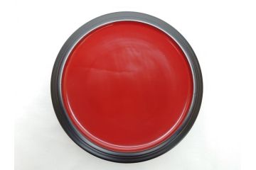 平安象彦　蒔絵　松葉　丸　三段　直径6.6寸　約20cm　上品に輝く艶が魅力の大内重(共箱付き、重箱、漆器、木製、お重)(R-062351)