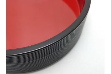 平安象彦　蒔絵　松葉　丸　三段　直径6.6寸　約20cm　上品に輝く艶が魅力の大内重(共箱付き、重箱、漆器、木製、お重)(R-062351)