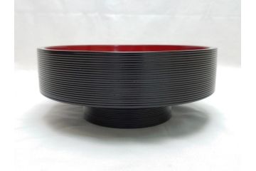 平安象彦　蒔絵　松葉　丸　三段　直径6.6寸　約20cm　上品に輝く艶が魅力の大内重(共箱付き、重箱、漆器、木製、お重)(R-062351)