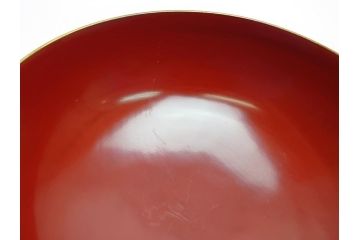 沈金　朱塗り　花鳥文　4.3寸　約13cm　食卓を華やかに彩る蓋付き椀10客セット(木製、漆器、汁椀、和食器、四寸三分)(R-062352)