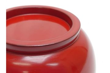 沈金　朱塗り　花鳥文　4.3寸　約13cm　食卓を華やかに彩る蓋付き椀10客セット(木製、漆器、汁椀、和食器、四寸三分)(R-062352)