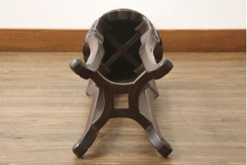 中国アンティーク　唐木　紫檀(シタン)材　スリムなフォルムと品よく施された飾り彫りが魅力の花台(飾り台、ディスプレイ台、サイドテーブル)(R-062356)