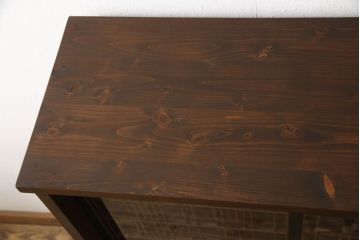 ラフジュ工房オリジナル　古建具リメイク　特徴的な組子が目を引く収納棚(戸棚、飾り棚、キャビネット)(R-062357)