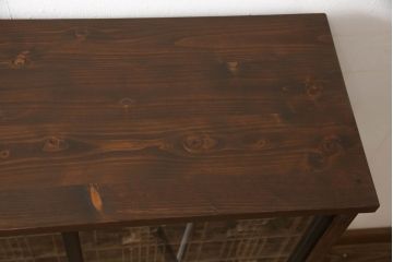 ラフジュ工房オリジナル　古建具リメイク　特徴的な組子が目を引く収納棚(戸棚、飾り棚、キャビネット)(R-062357)