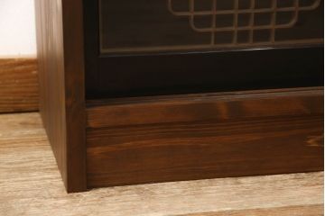 ラフジュ工房オリジナル　古建具リメイク　特徴的な組子が目を引く収納棚(戸棚、飾り棚、キャビネット)(R-062357)