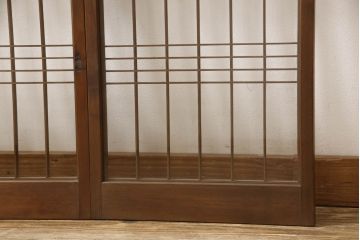 ラフジュ工房オリジナル　古建具リメイク　引き出し7杯付き　品のある佇まいが印象的な脚付き収納棚(戸棚、飾り棚、キャビネット)(R-062358)