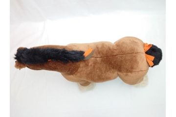 フランス　HERMES　エルメス　エルミー　GM　オレンジリボンがワンポイントで可愛い馬のぬいぐるみ(ホース、ブラウン、外箱付き)(R-062370)